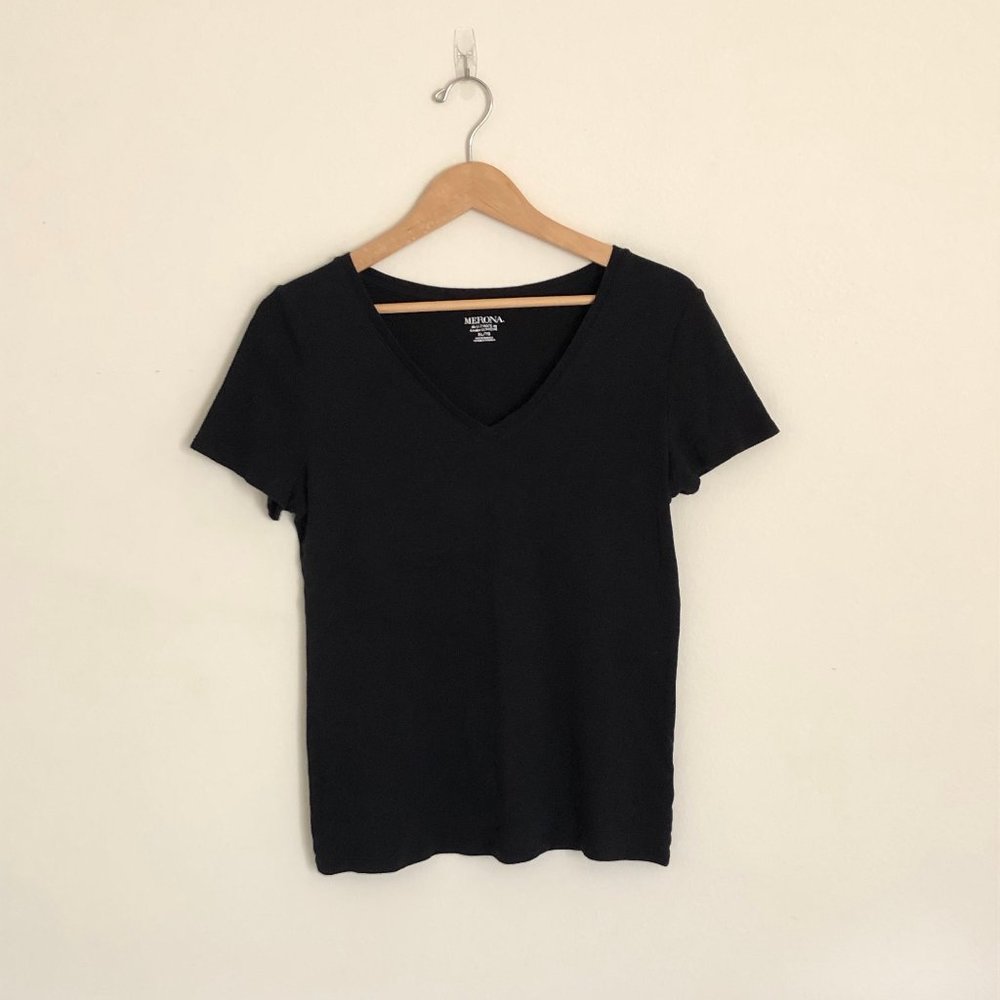Merona | Black V-Neck Tee